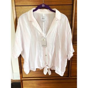 Rails Tie Up Button Down Top